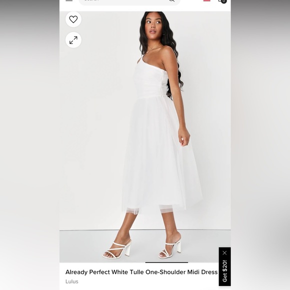 Lulus Already Perfect White Tulle One-Shoulder Midi Dress - Picture 3 of 7